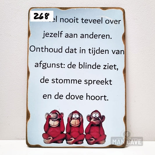 Vertel nooit teveel